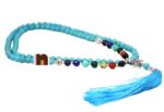 7 Chakra Firoza | Turquoise Mala With Agate Beads | Budha Charm Beads For Jaap & Meditation (6 MM)(1 Pc)