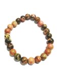 Rhodonite Round Beads Stretchable Bracelet (1 Pc)