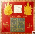 Shri Vyapar Vridhi Yantra In Brass Colour Yantra (8 Cms) (Pack of 1)