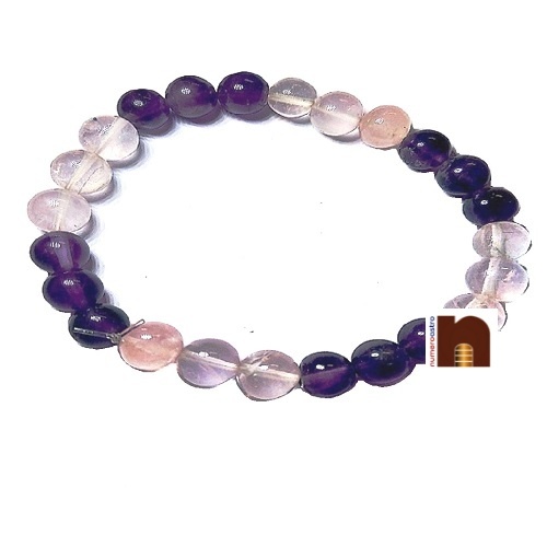 Amethyst & Rose Quartz Bracelet (Stretchable) (1 Pc)