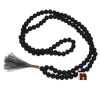 black agate, hakik mala, black hakik mala, black hakik, black, black hakik mala knotted