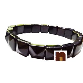 Black Tourmaline Pyramid Stone Bracelet (Stretchable) (1 Pc)