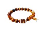 Tiger's Eye Gemstone Bracelet (8MM Round Beads) (Stretchable) (1 Pc)