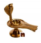 Detachable Brass Jalheri and Brass Snake Hood Stand For Lingam ( Small) (1 Pc)