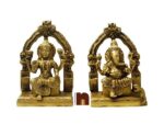 Shri Laxmi & Shri Ganesh Idol In Brass (10 cm)