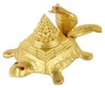 Shri Yantra On Turtle | Tortoise With Naag | Sarp Devta In Brass (11 Cms)