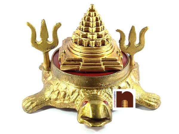 Turtle | Tortoise With Meru Shri Yantra & Trishul (12 Cms) (1 Pc)
