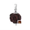 4 Mukhi Rudraksha | Four Faced Rudraksha Pendant With Lab Certificate (White Metal Pendant) (1 Pc)