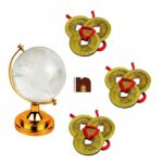 Combo of Feng Shui Crystal Globe with Feng Shui Set of Three Lucky Coins