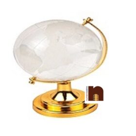 Vastu | Feng Shui Crystal Globe With Golden Stand (6 Cms) (1 Pc)