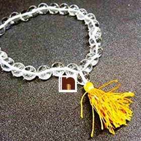 Crystal/Sphatik Round Beads Mala For Jaap (27 Beads) (1 Pc)