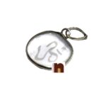 Crystal Om Pendant In White Metal (2 Cms) (1 Pc)