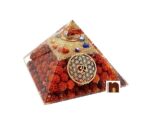 Orgone Pyramid with Rudraksha Beads & 7 Chakra Stones (1 Pc)