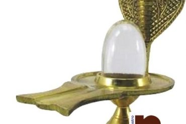 Crystal | Sphatik Shivling (40-45 Grams Approx) with Detachable Brass Jalheri and Brass Snake Hood Shiv Lingam (1 Pc)
