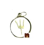 Crystal Shiv Trishul Pendant In White Metal (2 Cms) (1 Pc)