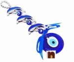 Feng Shui Hanging Evil Eye for Good Luck for Homes, Offices & Showrooms (3 Dolphin) (18 Cms) (1 Pc)