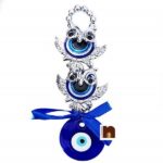 Feng Shui Hanging Evil Eye for Good Luck for Homes, Offices & Showrooms (2 Owls) (19 Cms) (1 Pc)