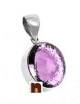 Amethyst Gemstone Pendant In White Metal With Lab Certificate (7-7.5 Ct Approx) (1 Pc)