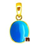 Turquoise | Firoza Gemstone Pendant In Ashtadhatu With Lab Certificate (7-7.5 Ct Approx) (1 Pc)