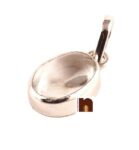 Clear Quartz Crystal Gemstone Pendant In White Metal With Lab Certificate (7-7.5 Ct Approx) (1 Pc)