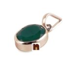 Emerald | Panna Gemstone Pendant In White Metal With Lab Certificate (5.5-6 Ct Approx) (1 Pc)