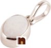 White Moonga Gemstone Pendant In White Metal (1 Pc)