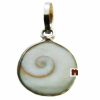 Gomti Chakra Pendant In White Metal (2 Pc)
