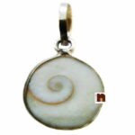 Gomti Chakra Pendant In White Metal (2 Pc)