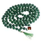 Green Agate | Hakik Round Beads Knotted Mala (109 Beads) (1 Pc)