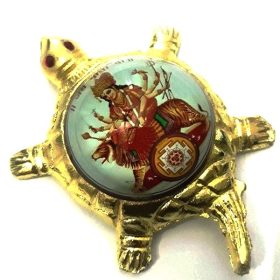 Jai Mata Di | Maa Durga Yantra On Turtle/Tortoise (Small) (11 Cms) (1 Pc)