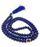 Lapis Lazulli/Laajwad Hand Knotted Round Beads Mala (108+1 Beads) (8 mm) (1 Pc)