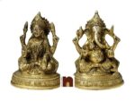 Shri Laxmi & Shri Ganesh Idol In Brass (14 cm) (1 Set)