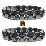 Stretchable Designer Black Magnetic Bracelet For Good Health (Pack Of 2)