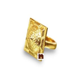 Shri Yantra Meru Gold Plated Ring In Brass (Adjustable) (1 Pc)