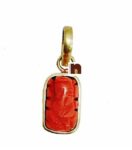 Moonga | Coral Lord Ganesha Pendant In Ashtadhatu (1 Pc)