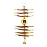 Nimbu Mirchi | Nazar Battu | Evil Eye Protector Hanging For Cars,Homes & Offices (Golden,Red) (20 Cms) (1 Pc)