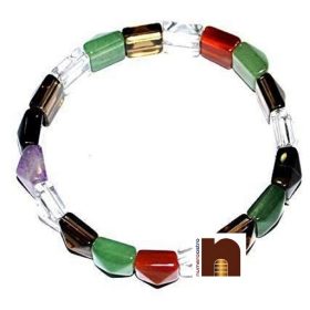 7 Chakra Stone Pyramid Bracelet (Stretchable) (1 Pc)