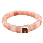 Rose Quartz Stone Pyramid Bracelet (Stretchable) (1 Pc)