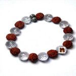 Rudraksha & Diamond Cut Crystal (Sphatik) Bracelet (1 Pc)