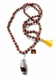 6 M.M.Rudraksha | Rudraksh Mala With Narmada | Narmadeshwar Shivling Pendant (1 Pc)
