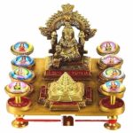 Shree AshtaLaxmi | Shri Yantra Chowki In Pure Brass (13 Cms) (1 Pc)