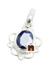 Blue Sapphire | Neelam Gemstone Pendant In Pure Silver With Lab Certificate (1 Pc)