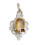 Yellow Citrine | Sunehla Gemstone Pendant In Pure Silver With Lab Certificate (1 Pc)