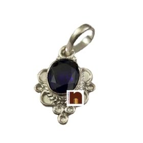 Kaka Neeli Gemstone Pendant In Pure Silver With Lab Certificate (1 Pc)