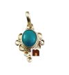 Firoza | Turquoise Gemstone Pendant In Pure Silver With Lab Certificate (1 Pc)