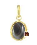 Sulemani Hakik | Black Agate Pendant In Ashtadhatu (1 Pc)