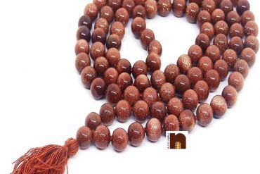 numeroastro Sunstone | Goldstone | Sandstone Round Beads Hand Knotted Mala For Men & Women (109 Beads) (6 MM) (1 Pc)