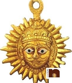 Lord Surya Wall Hanging in Brass (8 Cms) (Small) (1 Pc)