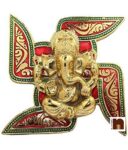 Lord Ganesha On Swastik Wall Hanging(18 Cms) (1 Pc)