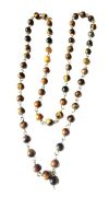 Tiger's Eye Mala In White Metal (54+1 Beads) (6 MM Approx) (1 Pc)